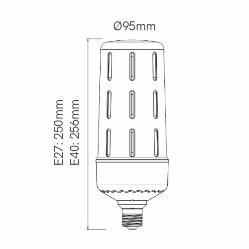 ARIA 50W HQL HQI Ersatz  E27  2.700K - 5.400Lm  |  5.000K -6.200Lm